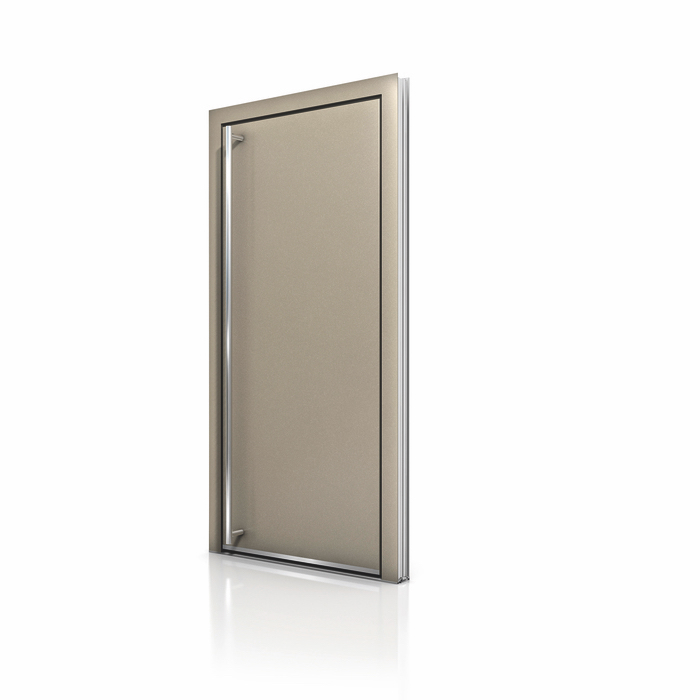 Beige Aluminum Entrance Door AT 410 NeuFenster Windows and Doors